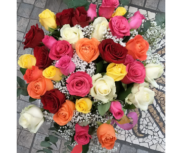 36 rose di colori misti