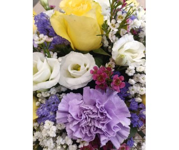 Bouquet Giallo e Lilla Elegante